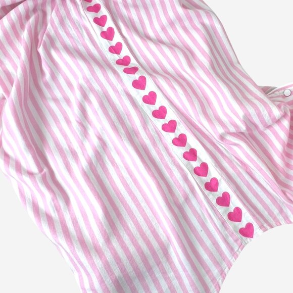 Victorias Secret Pink & White Striped Button-Up Long Sleeve Nightshirt Size S - Picture 6 of 13